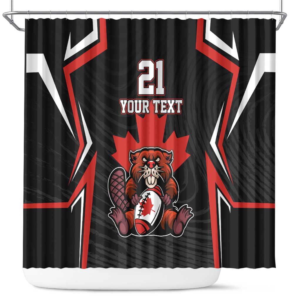 Custom Canada Rugby Pacific Shower Curtain Beaver and Maple Leaf