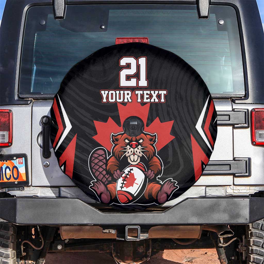 Custom Canada Rugby Pacific Spare Tire Cover Beaver and Maple Leaf