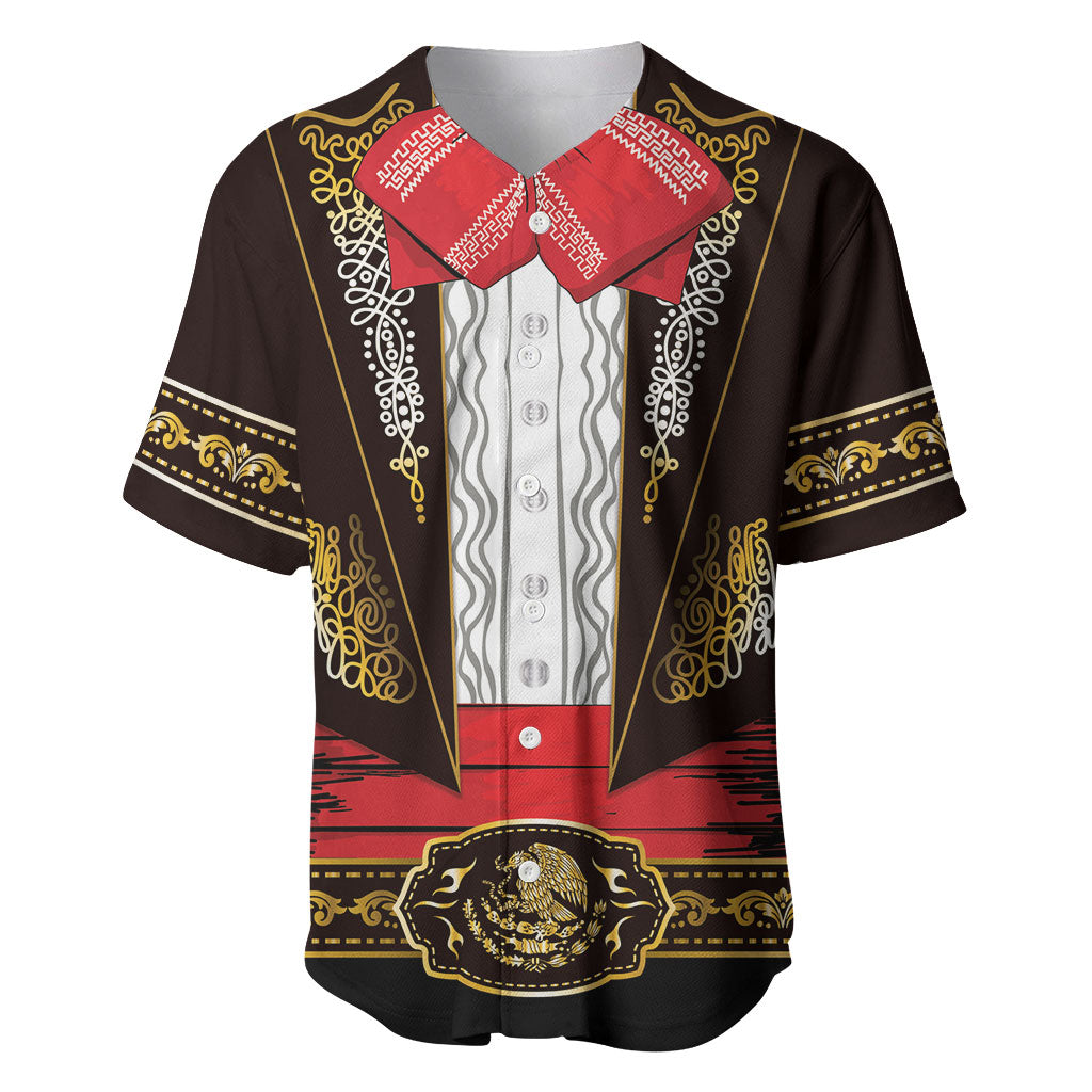 Traje Charro Muerto Inspired Baseball Jersey Gold Bordado de Pita Flor de Lis Mariachi
