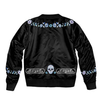 Dia de los Muertos Charro Suit Inspired Bomber Jacket Sugar Skull Floral