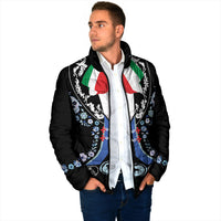 Dia de los Muertos Charro Suit Inspired Padded Jacket Sugar Skull Floral