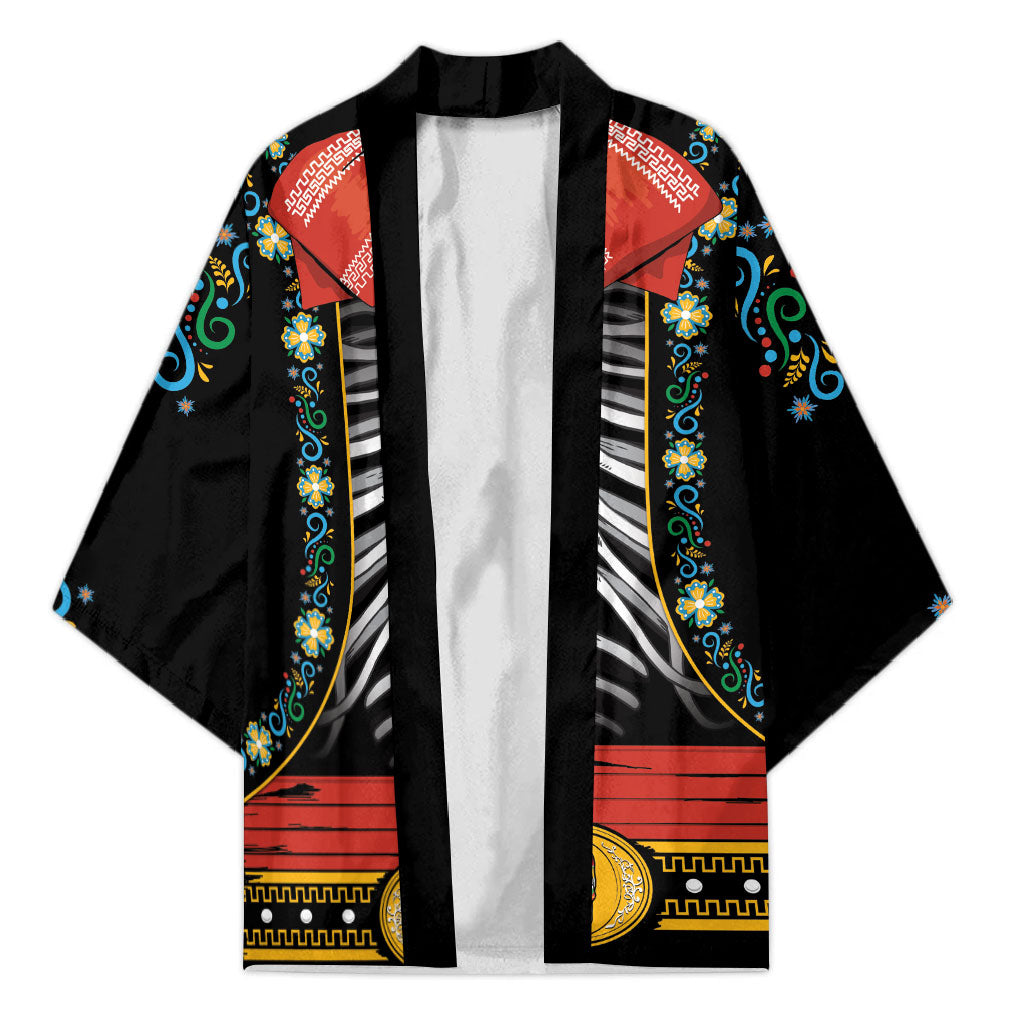 Dia de los Muertos Charro Suit Inspired Kimono Mariachi Sugar Skull Black
