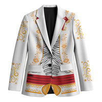 Dia de los Muertos Charro Suit Inspired Blazer Mariachi Sugar Skull White