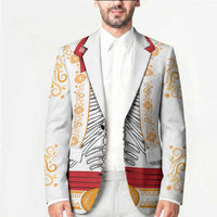 Dia de los Muertos Charro Suit Inspired Blazer Mariachi Sugar Skull White