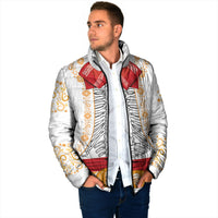 Dia de los Muertos Charro Suit Inspired Padded Jacket Mariachi Sugar Skull White