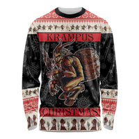 Red-and-black long-sleeve shirt with devil graphic and 'CHRISTMAS' lettering