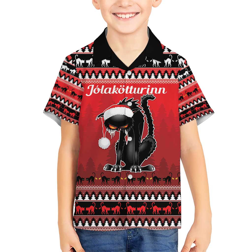 Jolakotturinn Iceland Kid Hawaiian Shirt Yule Cat Merry Christmas - Wonder Print Shop