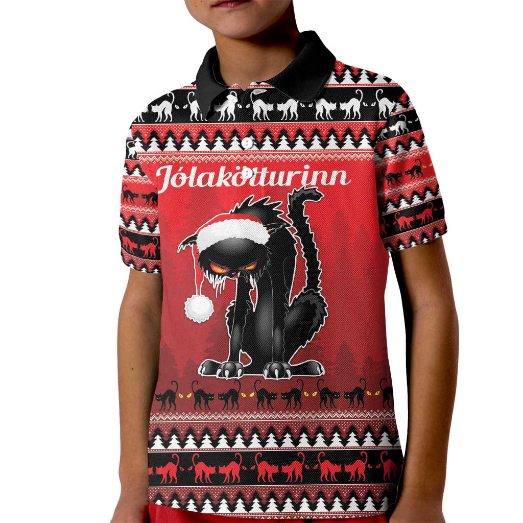 Jolakotturinn Iceland Kid Polo Shirt Yule Cat Merry Christmas - Wonder Print Shop