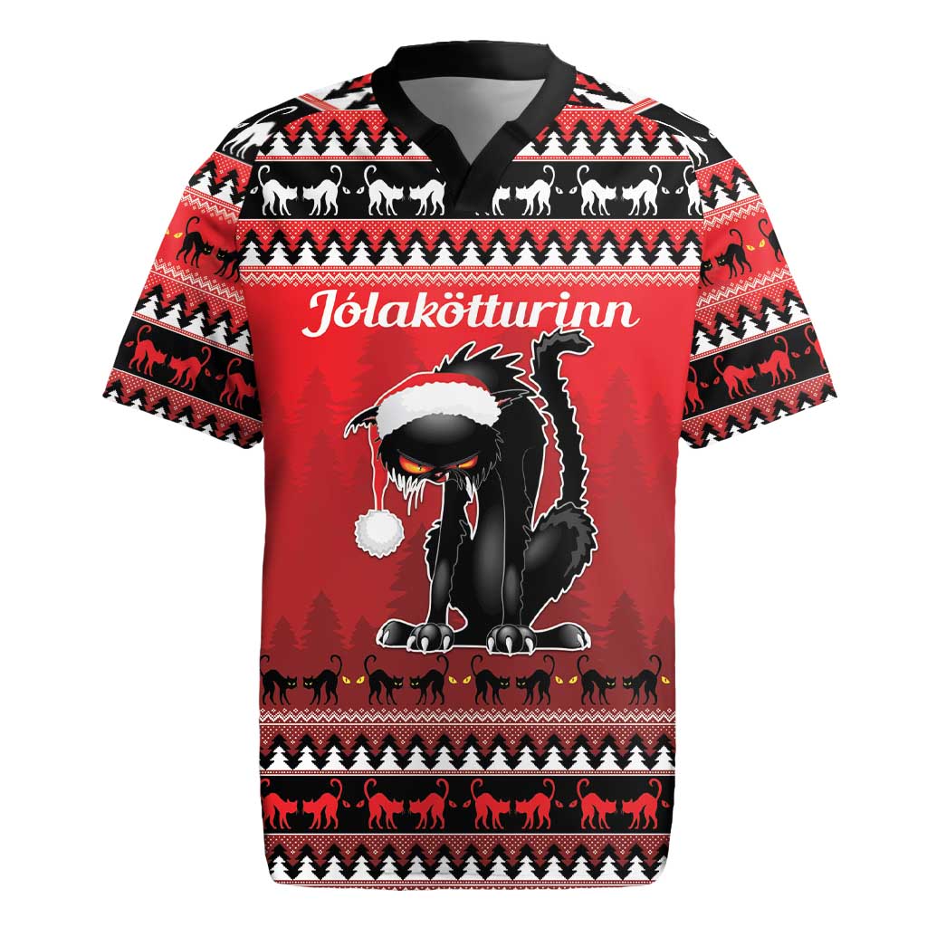 Jolakotturinn Iceland Rugby Jersey Yule Cat Merry Christmas