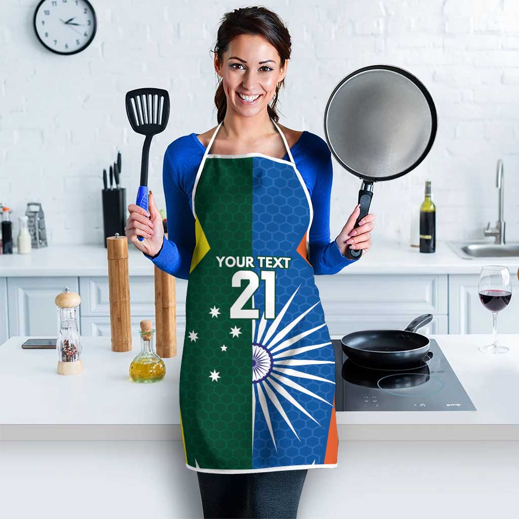 India vs Australia Custom Apron Blue vs Gold Cricket Heritage - Wonder Print Shop