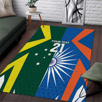 India vs Australia Custom Area Rug Blue vs Gold Cricket Heritage - Wonder Print Shop