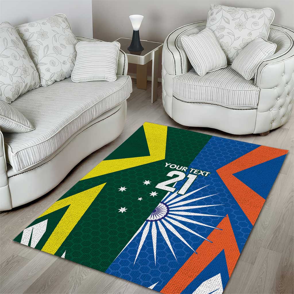 India vs Australia Custom Area Rug Blue vs Gold Cricket Heritage - Wonder Print Shop