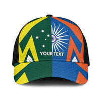 India vs Australia Personalised Baseball Net Cap Blue vs Gold Cricket Heritage - Wonder Print Shop