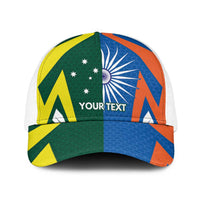 India vs Australia Personalised Baseball Net Cap Blue vs Gold Cricket Heritage - Wonder Print Shop