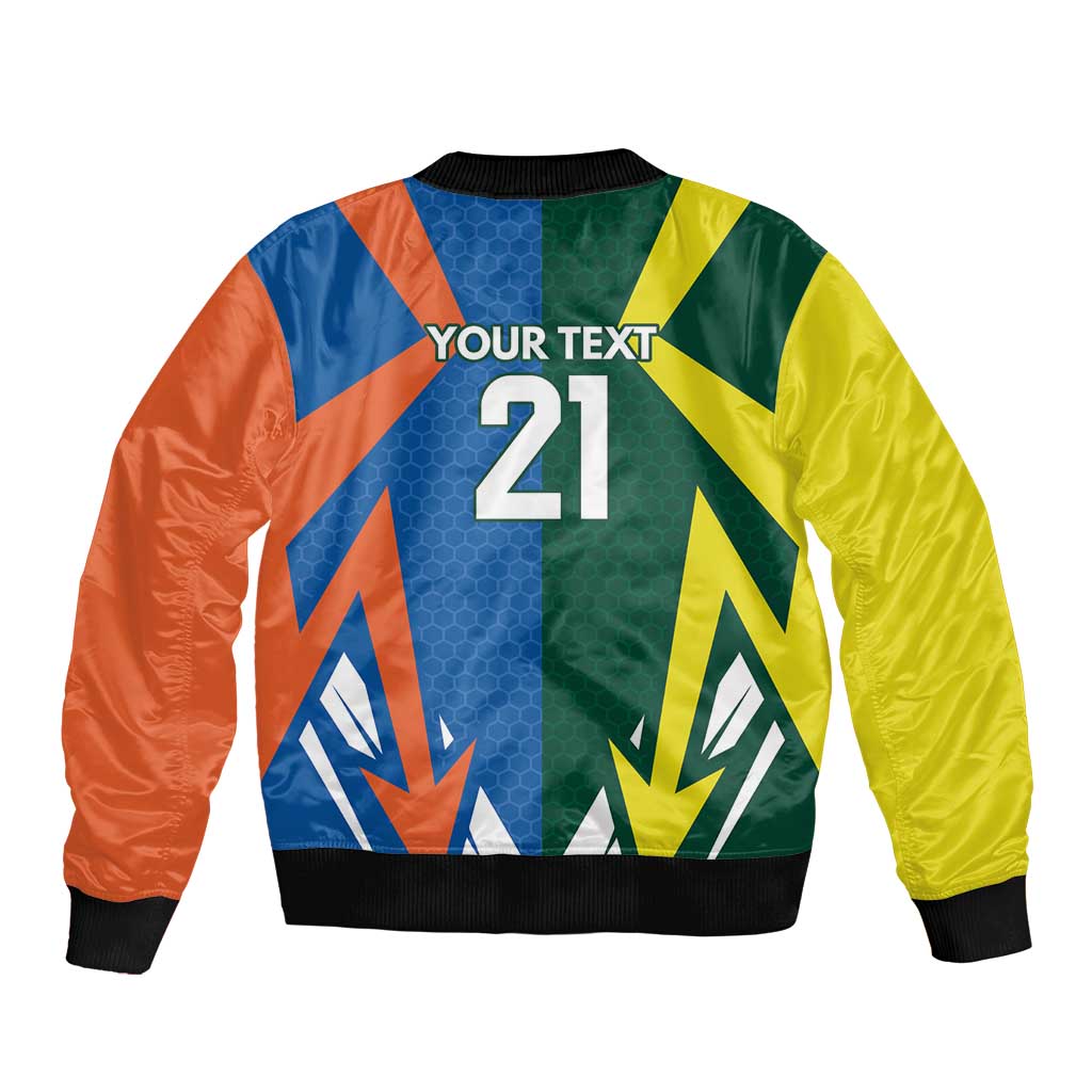 India vs Australia Custom Bomber Jacket Blue vs Gold Cricket Heritage - Wonder Print Shop