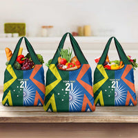 India vs Australia Custom Grocery Bag Blue vs Gold Cricket Heritage - Wonder Print Shop