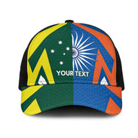 India vs Australia Personalised Mesh Trucker Cap Blue vs Gold Cricket Heritage - Wonder Print Shop