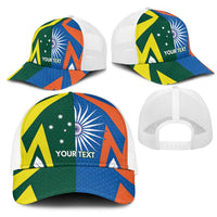 India vs Australia Personalised Mesh Trucker Cap Blue vs Gold Cricket Heritage - Wonder Print Shop