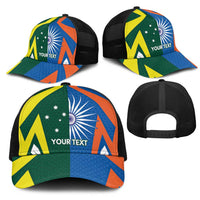 India vs Australia Personalised Mesh Trucker Cap Blue vs Gold Cricket Heritage - Wonder Print Shop