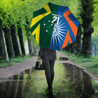 India vs Australia Custom Umbrella Blue vs Gold Cricket Heritage - Wonder Print Shop