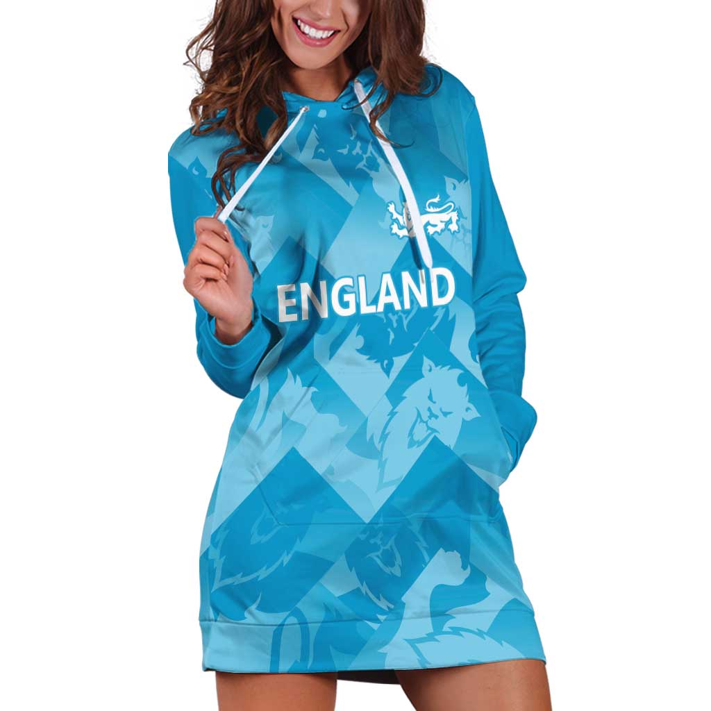 England Cricket Custom Hoodie Dress Three Lions Inspiration - Wonder Print Shop