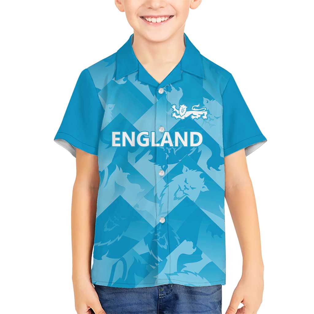 England Cricket Custom Kid Hawaiian Shirt Three Lions Inspiration - Wonder Print Shop