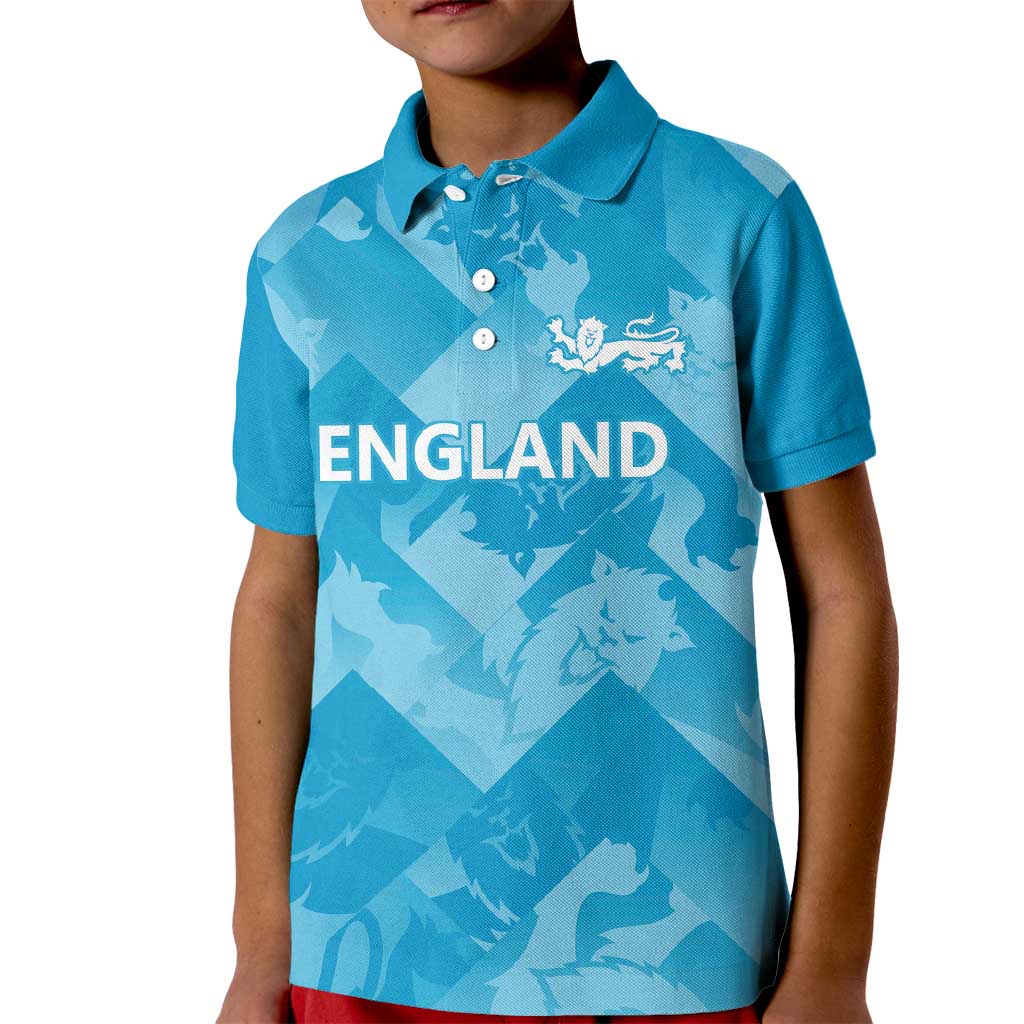 England Cricket Custom Kid Polo Shirt Three Lions Inspiration - Wonder Print Shop