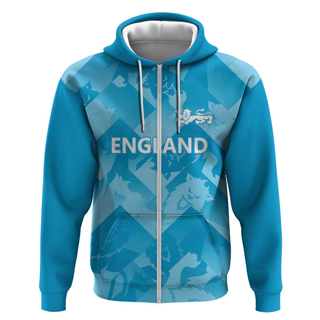 England Cricket Custom Zip Hoodie Three Lions Inspiration