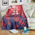 England Cricket Custom Blanket Three Lions With Flag