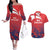 England Cricket Custom Couples Matching Off The Shoulder Long Sleeve Dress and Hawaiian Shirt Three Lions With Flag LT9 - Wonder Print Shop