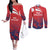 England Cricket Custom Couples Matching Off The Shoulder Long Sleeve Dress and Long Sleeve Button Shirt Three Lions With Flag