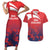 England Cricket Custom Couples Matching Short Sleeve Bodycon Dress and Hawaiian Shirt Three Lions With Flag LT9 - Wonder Print Shop