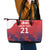 England Cricket Custom Leather Tote Bag Three Lions With Flag - Wonder Print Shop