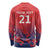 England Cricket Custom Long Sleeve Shirt Three Lions With Flag - Wonder Print Shop