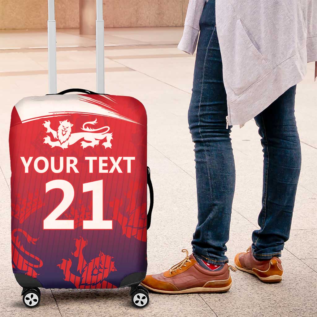 England Cricket Custom Luggage Cover Three Lions With Flag