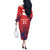 England Cricket Custom Off The Shoulder Long Sleeve Dress Three Lions With Flag - Wonder Print Shop