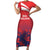 England Cricket Custom Short Sleeve Bodycon Dress Three Lions With Flag