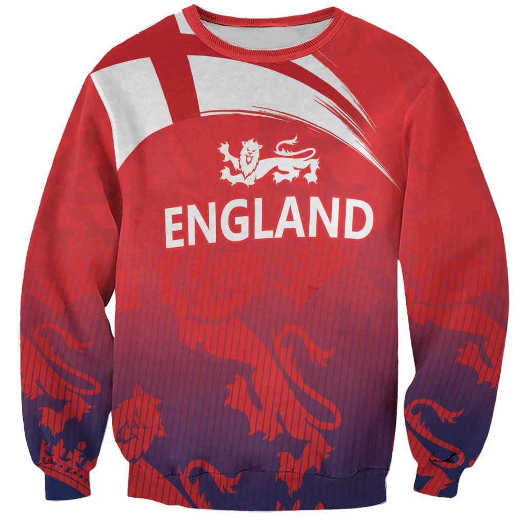 England Cricket Custom Sweatshirt Three Lions With Flag