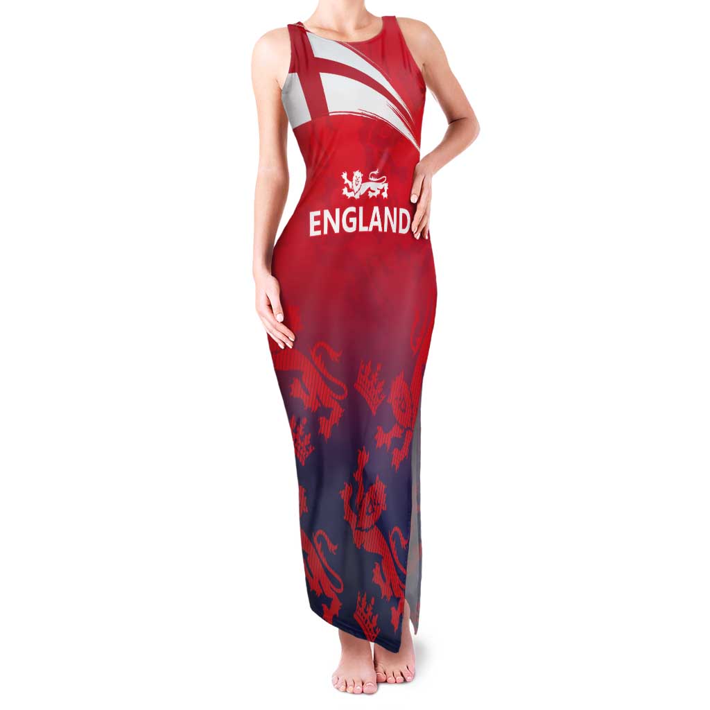 England Cricket Custom Tank Maxi Dress Three Lions With Flag