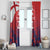 England Cricket Custom Window Curtain Three Lions With Flag