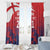 England Cricket Custom Window Curtain Three Lions With Flag