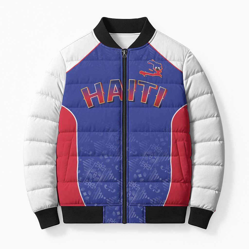 World Football 2026 Afro-Haiti Custom Bomber Puffer Jacket Together For Ayiti Blue Style - Wonder Print Shop