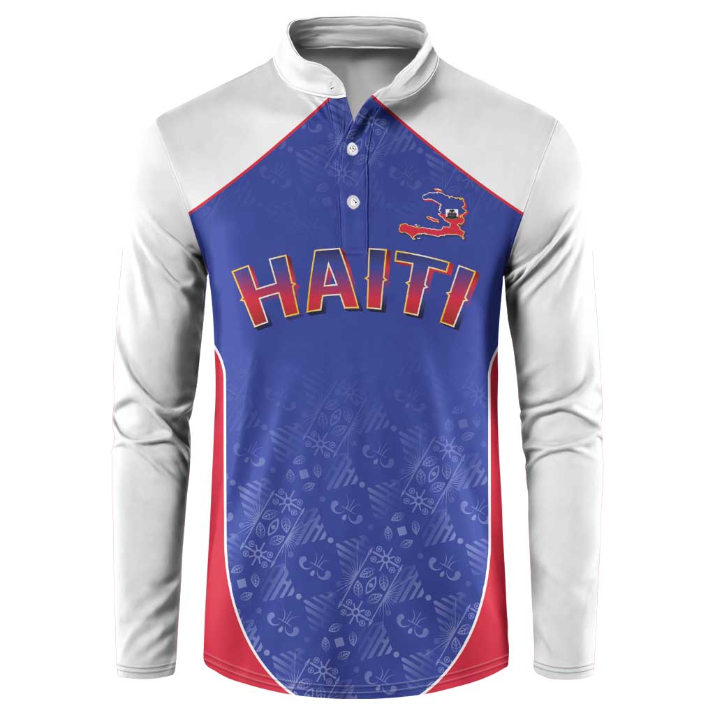 World Football 2026 Afro-Haiti Custom Button Sweatshirt Together For Ayiti Blue Style