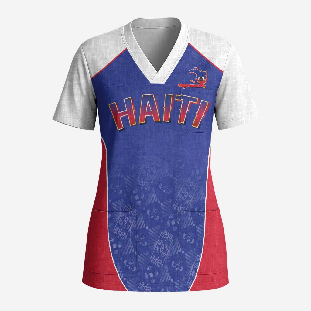 World Football 2026 Afro-Haiti Custom Scrub Top Together For Ayiti Blue Style - Wonder Print Shop