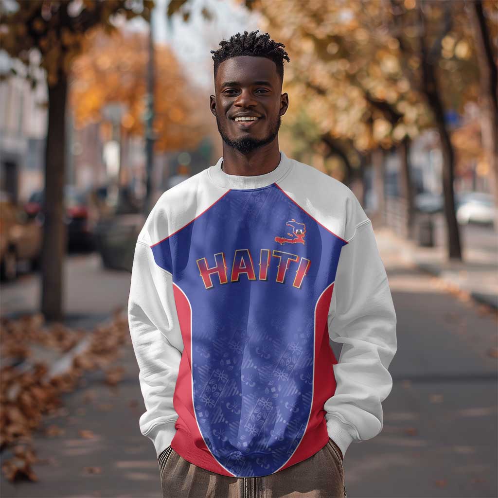 World Football 2026 Afro-Haiti Custom Sweatshirt Together For Ayiti Blue Style - Wonder Print Shop
