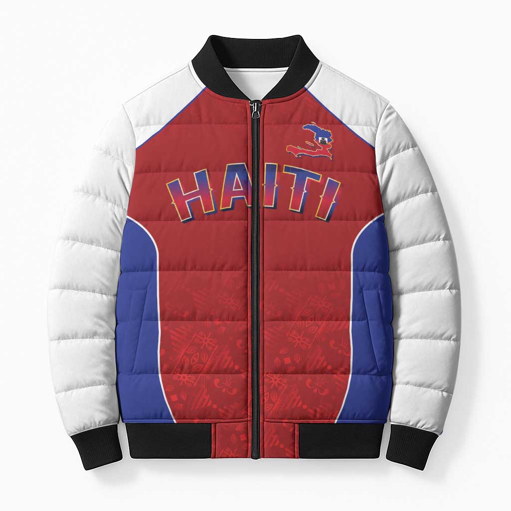 World Football 2026 Afro-Haiti Custom Bomber Puffer Jacket Together For Ayiti Red Style - Wonder Print Shop