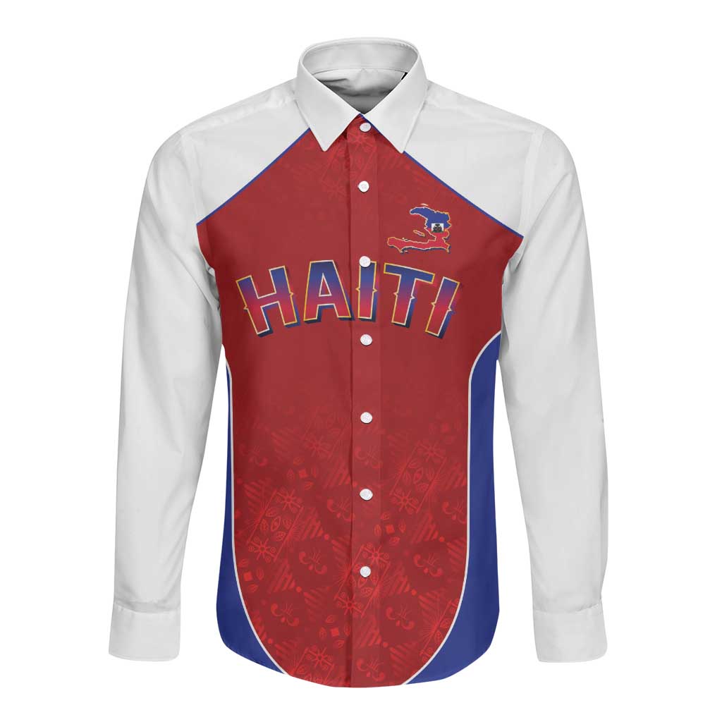 World Football 2026 Afro-Haiti Custom Long Sleeve Button Shirt Together For Ayiti Red Style - Wonder Print Shop