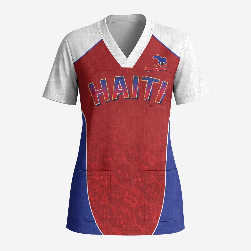World Football 2026 Afro-Haiti Custom Scrub Top Together For Ayiti Red Style - Wonder Print Shop