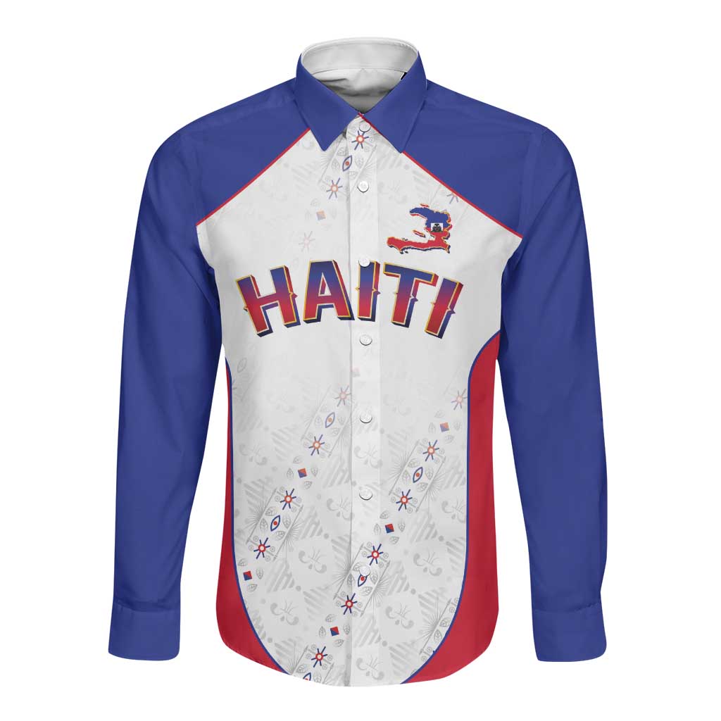 World Football 2026 Afro-Haiti Custom Long Sleeve Button Shirt Together For Ayiti White Style - Wonder Print Shop
