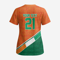 World Football 2026 Ivory Coast Custom Scrub Top African Adinkra Pattern - Wonder Print Shop